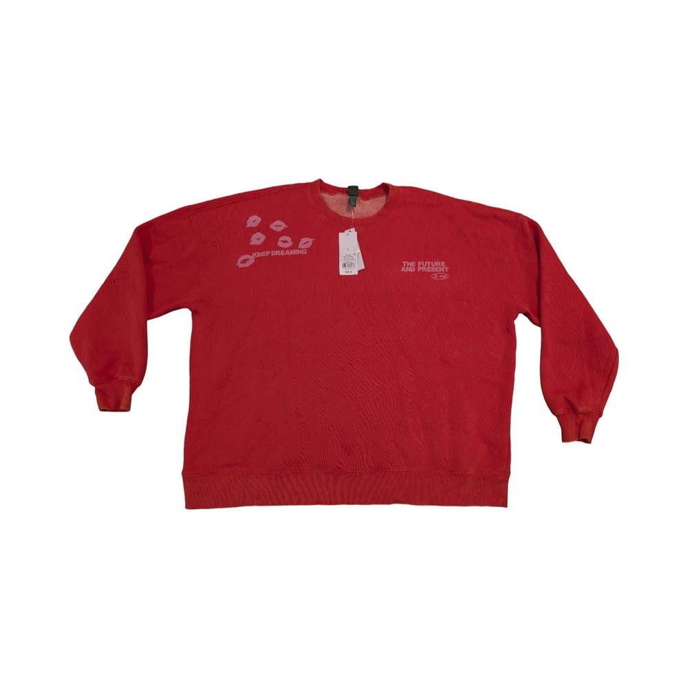 ⭐C1 Wild Fable Distressed/Faded Sweatshirt Red Keep Dreaming Size Large - Picture 1 of 5